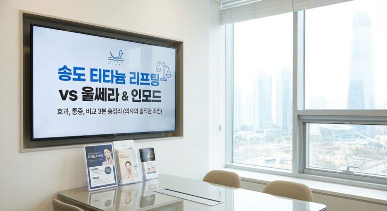 송도 티타늄 리프팅? 아픈 울쎄라 대신 선택하는 이유? 효과, 통증, 인모드 비교 3분 총정리 (의사의 솔직한 조언)