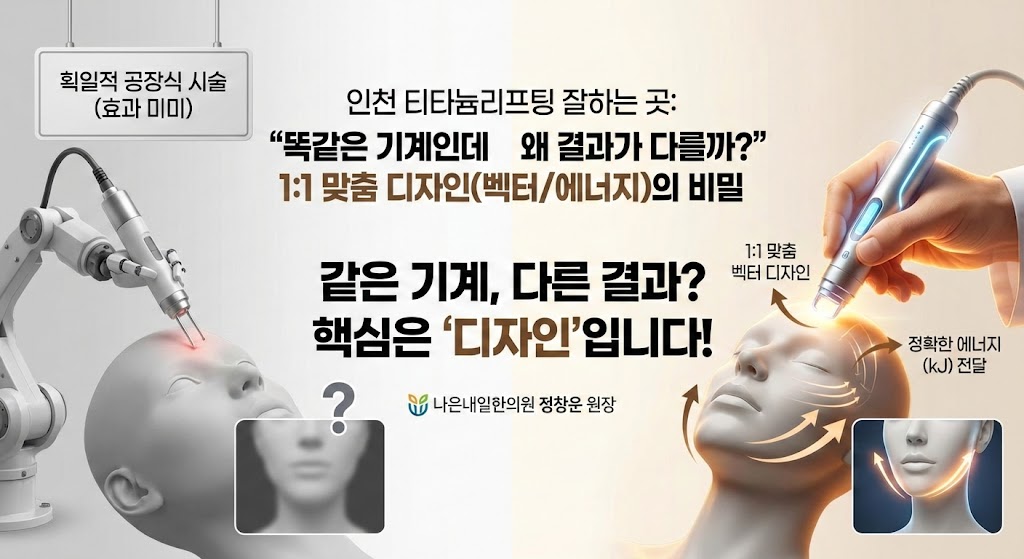 [인천 티타늄리프팅 잘하는 곳] "똑같은 기계인데 왜 결과가 다를까?" 1:1 맞춤 디자인(벡터/에너지)의 비밀