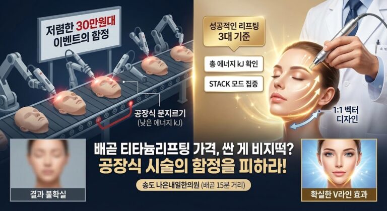 배곧 티타늄리프팅 가격? 싼 곳만 찾다 돈 날리는 이유? 15분 거리 송도로 와야 하는 3가지 기준 (의사 솔직 조언)