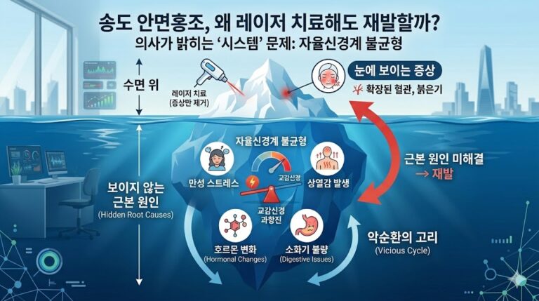 송도 안면홍조, 왜 레이저 치료해도 재발할까? 의사가 밝히는 ‘시스템’ 문제 (자율신경계)