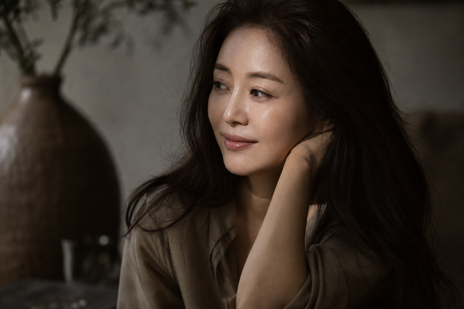 밝은 실내에서 소매를 걷고 팔 안쪽을 살펴보는 사람과 옆에 놓인 한약 파우치 — 다이어트 한약 두드러기 확인
